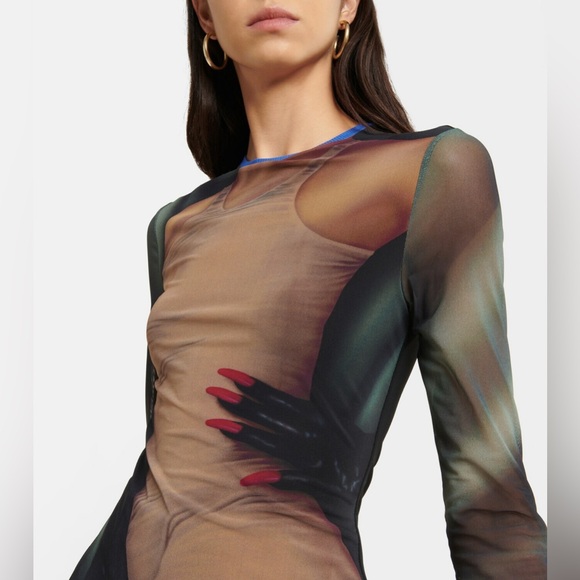 Loewe Printed mesh trompe l’oeil long-sleeved top - Picture 4 of 9